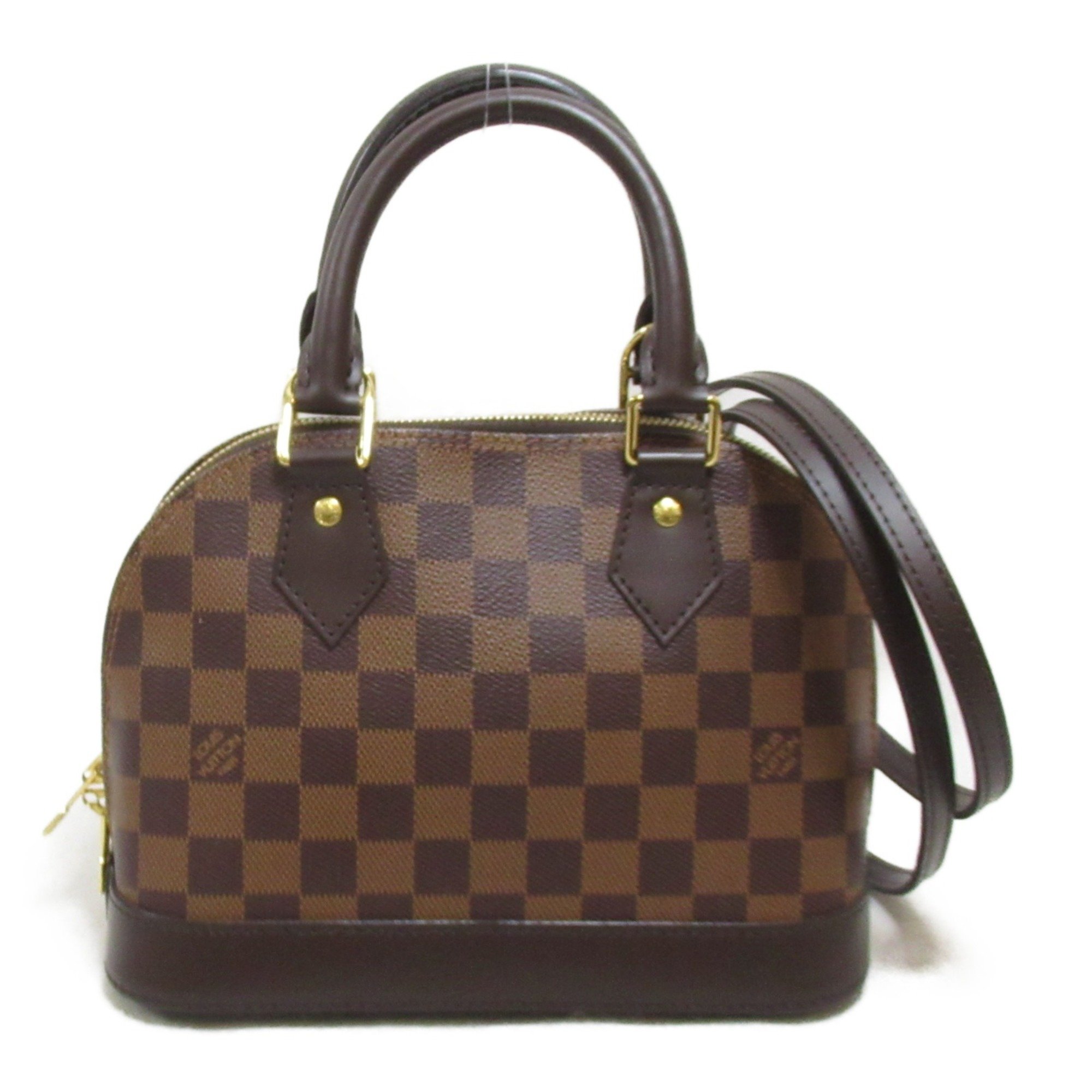 LOUIS VUITTON Alma BB 2way Shoulder Bag Brown Ebene Damier PVC coated canvas N41221