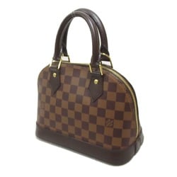 LOUIS VUITTON Alma BB 2way Shoulder Bag Brown Ebene Damier PVC coated canvas N41221