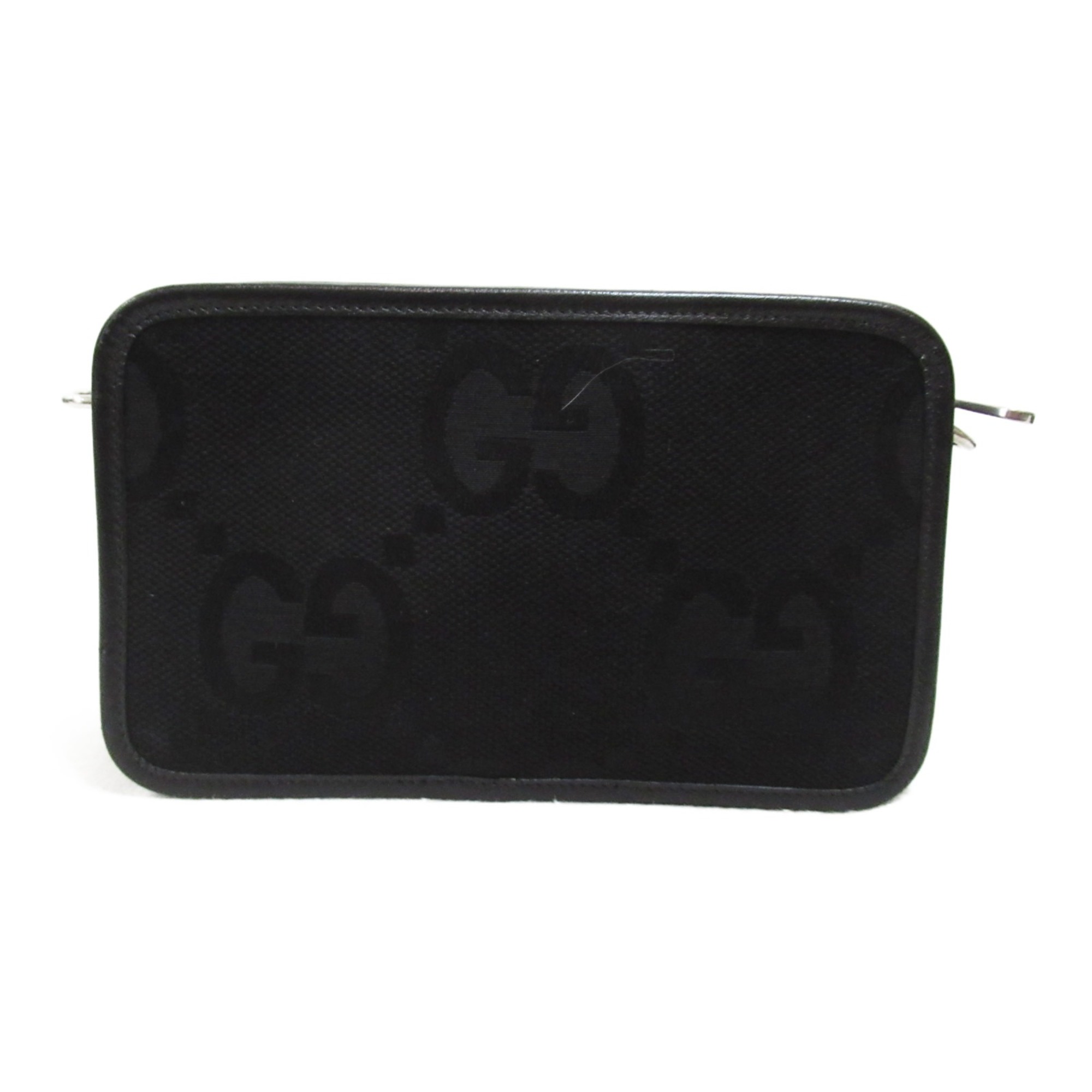 GUCCI Jumbo GG Shoulder Bag Black canvas 696075