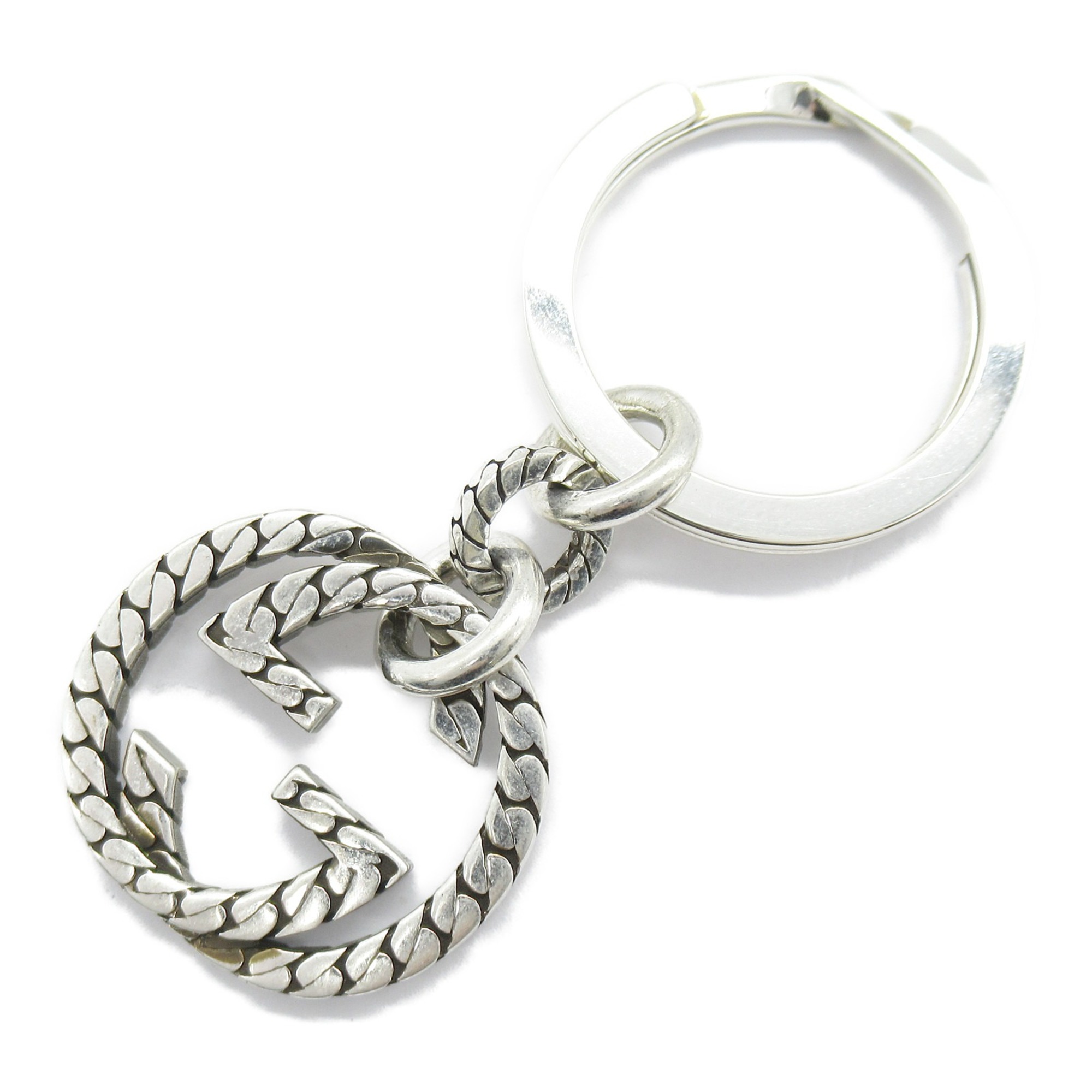 GUCCI Interlocking G Key Chain Silver Silver925 678644J8400