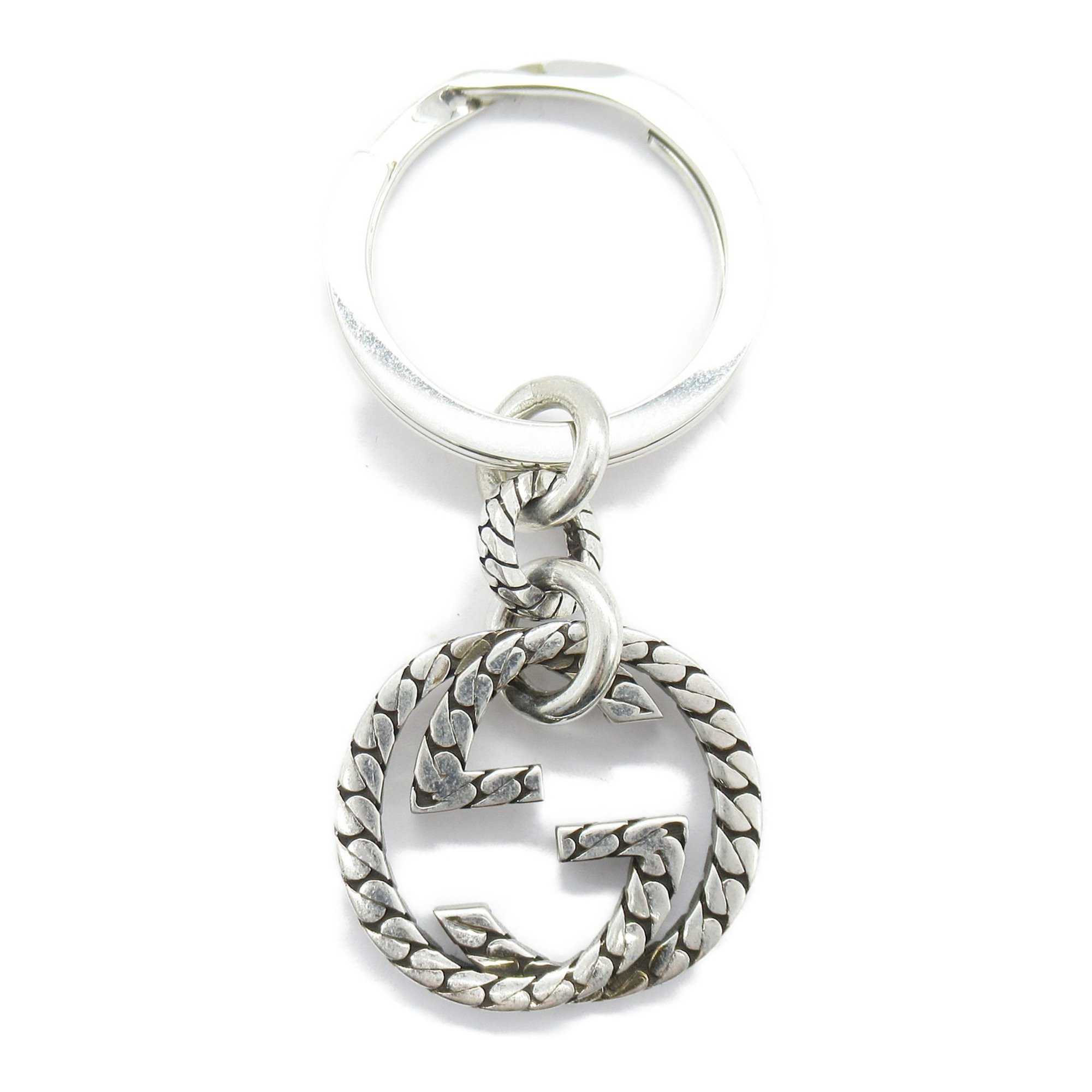 GUCCI Interlocking G Key Chain Silver Silver925 678644J8400