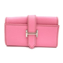 HERMES Bearn key holder 6-row Pink Shave leather