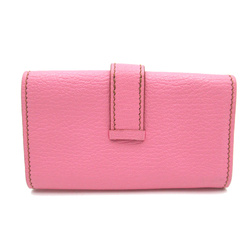 HERMES Bearn key holder 6-row Pink Shave leather