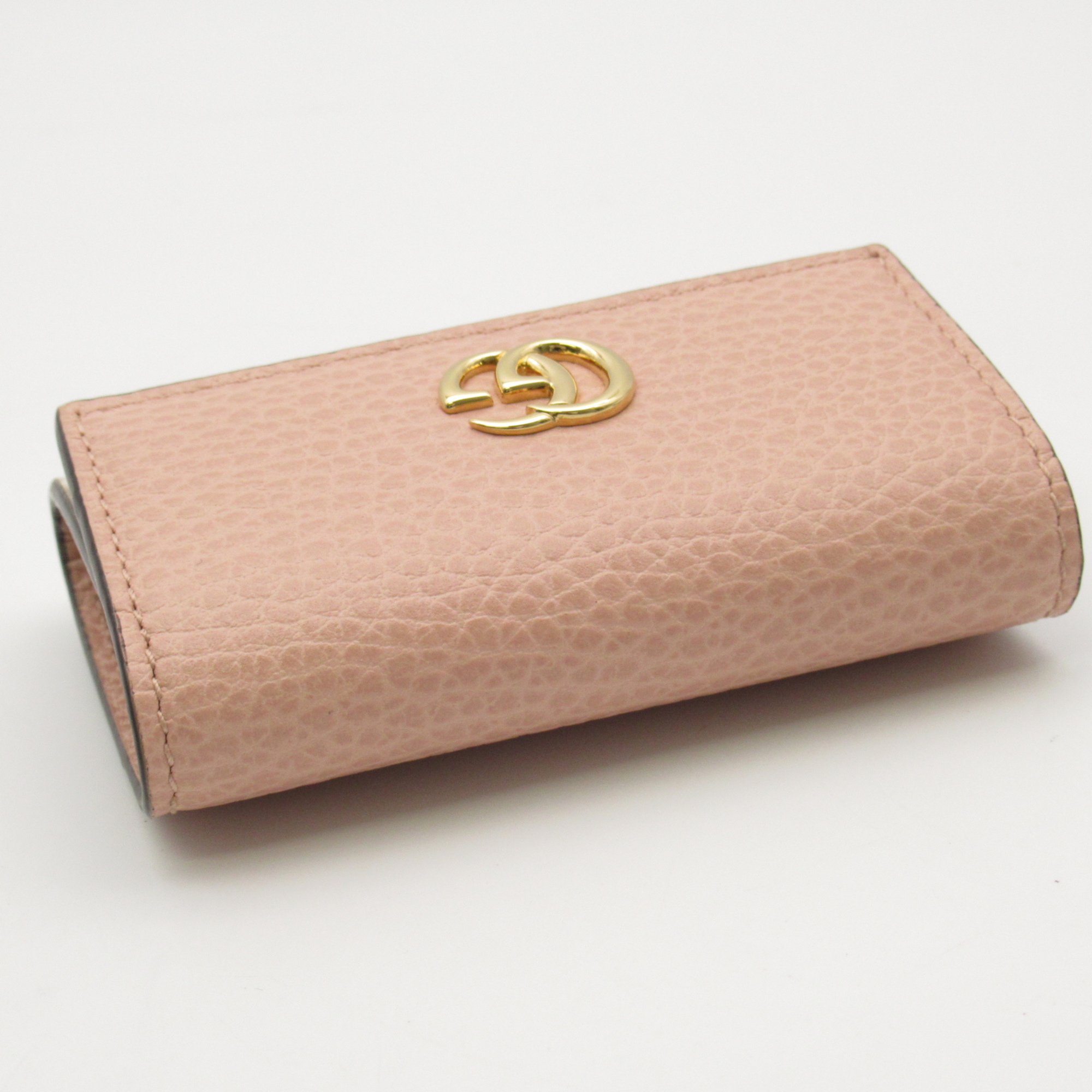 GUCCI 6 key holders Pink leather PVC coated canvas 456118