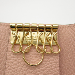 GUCCI 6 key holders Pink leather PVC coated canvas 456118