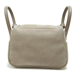 HERMES Lindy Mini Shoulder Bag Brown Etoupe Grey Grizzly leather leather Grizzly leather/Swift leather