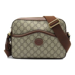 GUCCI GG Supreme Shoulder Bag Beige Brown PVC coated canvas 675891