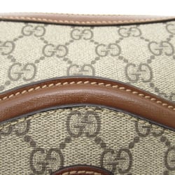 GUCCI GG Supreme Shoulder Bag Beige Brown PVC coated canvas 675891