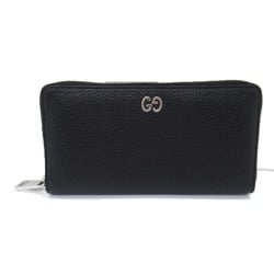 GUCCI Round long wallet Black leather 473928