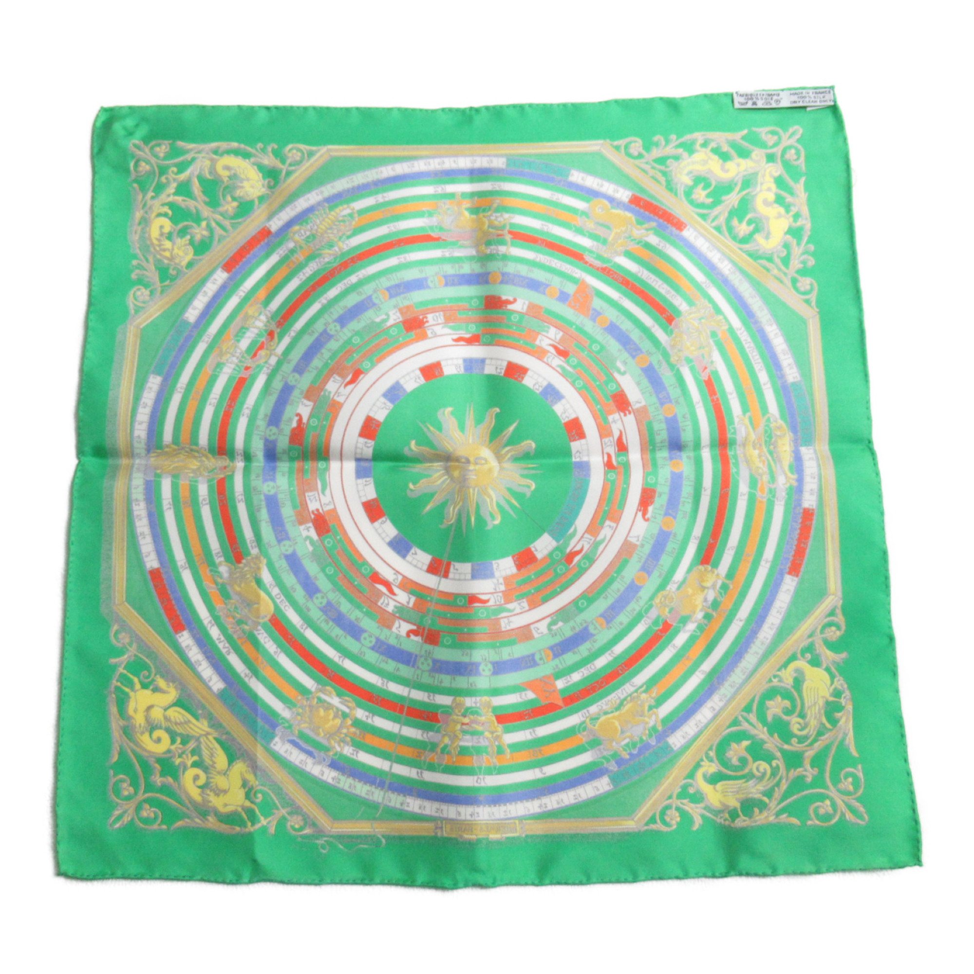 HERMES Scalf Green silk