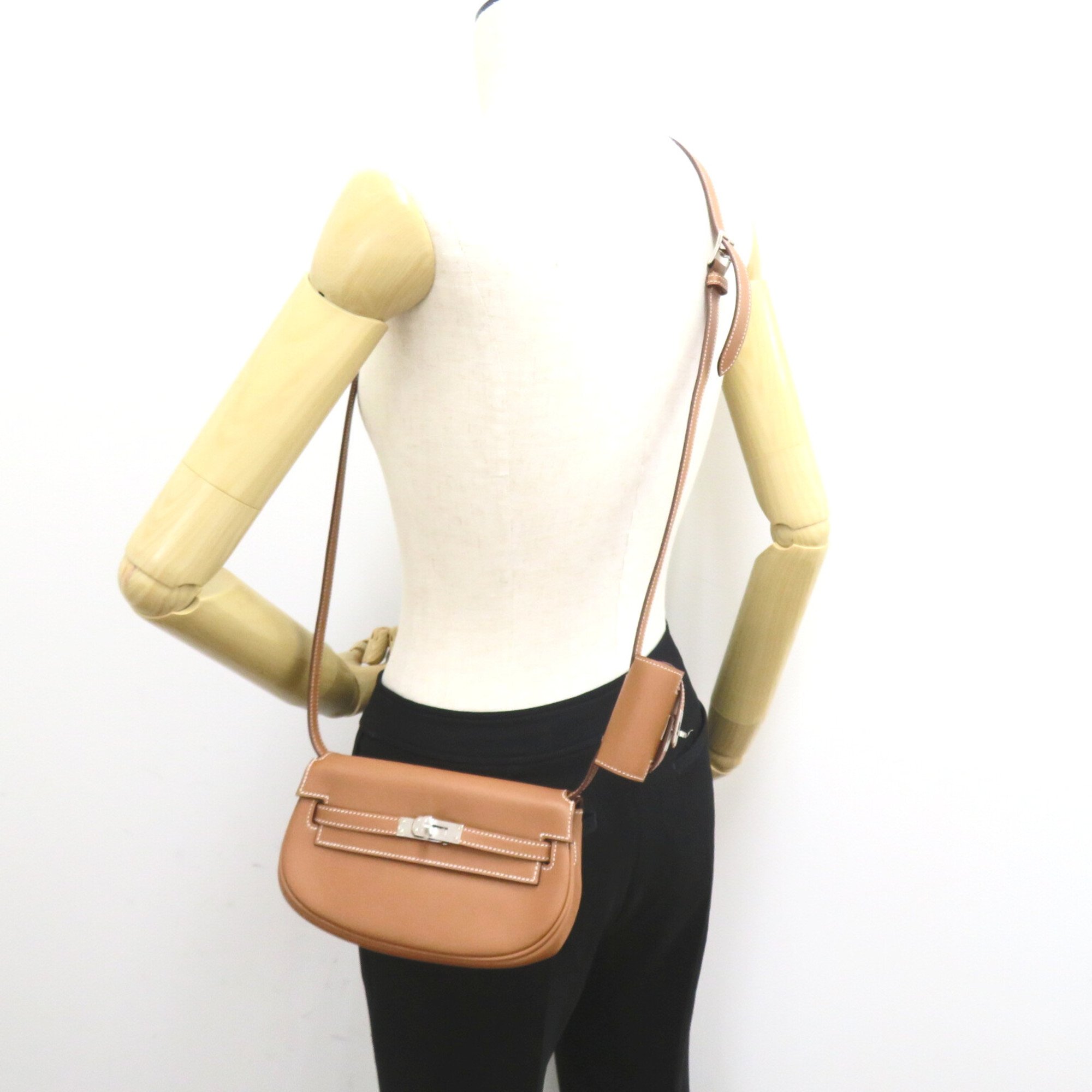 HERMES Kelly Move Gold Brown Gold Vaux Swift leather leather