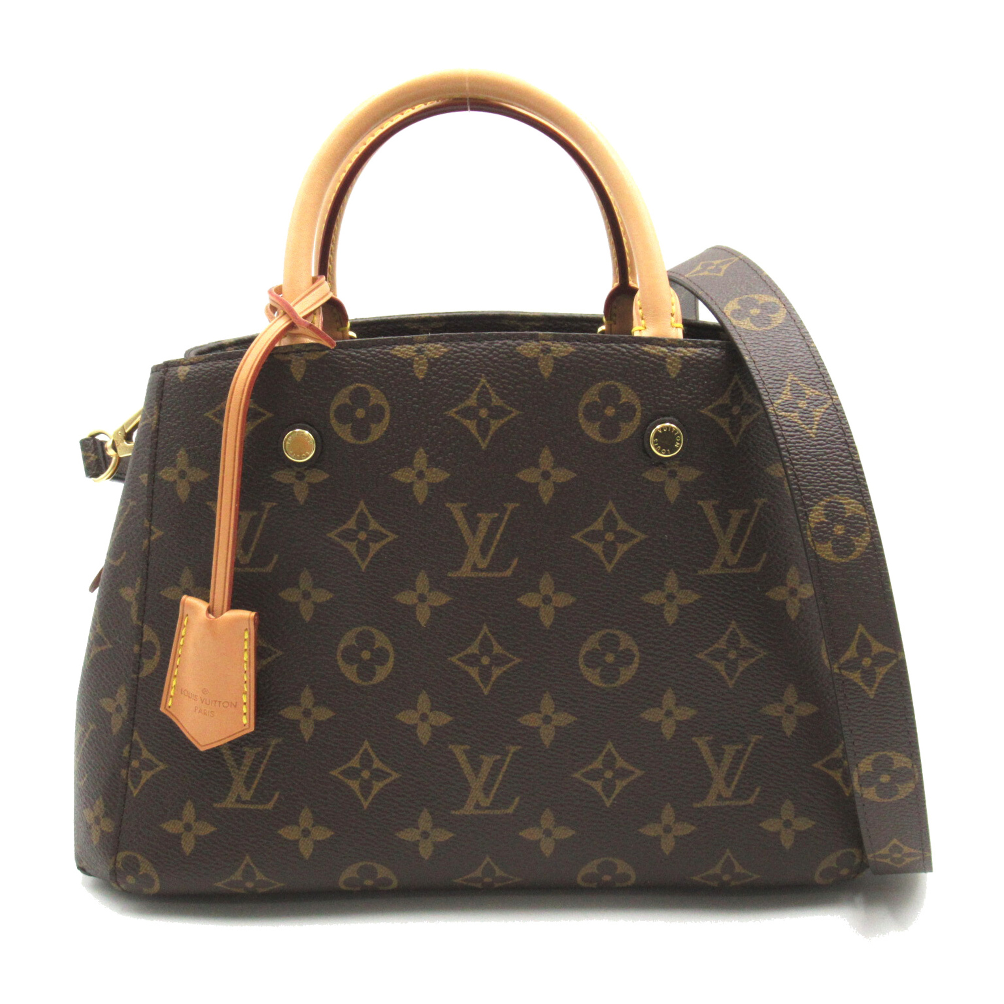 LOUIS VUITTON Montaigne BB Tote Bag Brown Monogram PVC coated canvas M41055