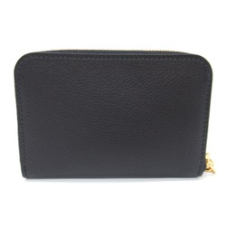 HERMES Zip Ango coin purse Black Noir Evergrain leather