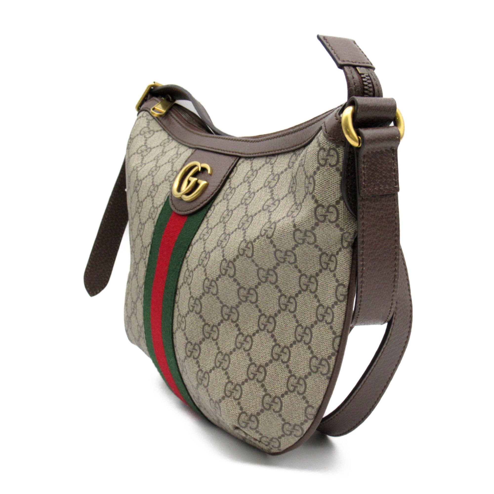 GUCCI GG Supreme Shoulder Bag Beige Brown PVC coated canvas leather 598125