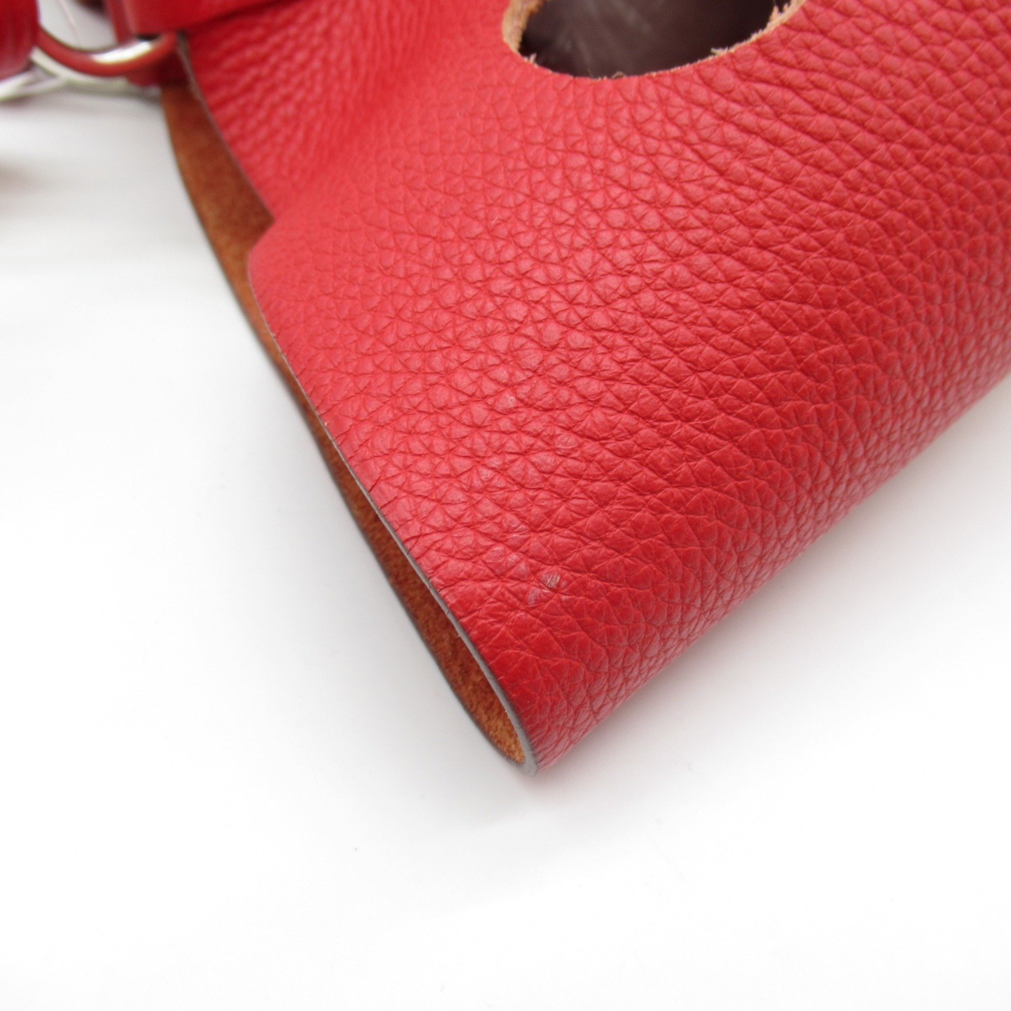 HERMES Manjoire PM Red Taurillon Clemence leather