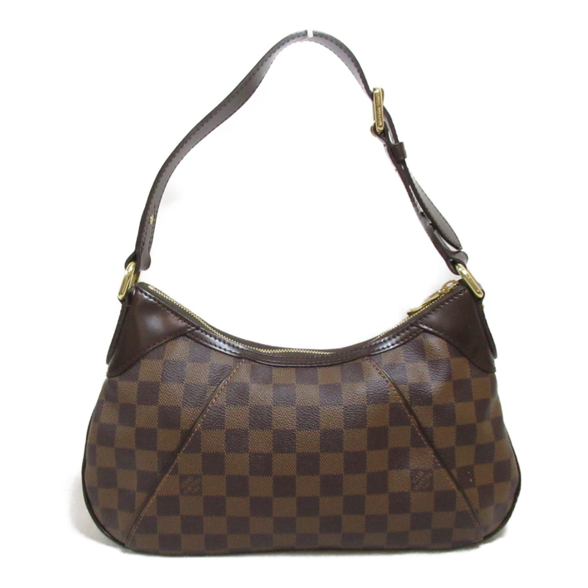 LOUIS VUITTON Thames PM Shoulder Bag Brown Ebene Damier PVC coated canvas N48180