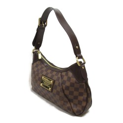 LOUIS VUITTON Thames PM Shoulder Bag Brown Ebene Damier PVC coated canvas N48180