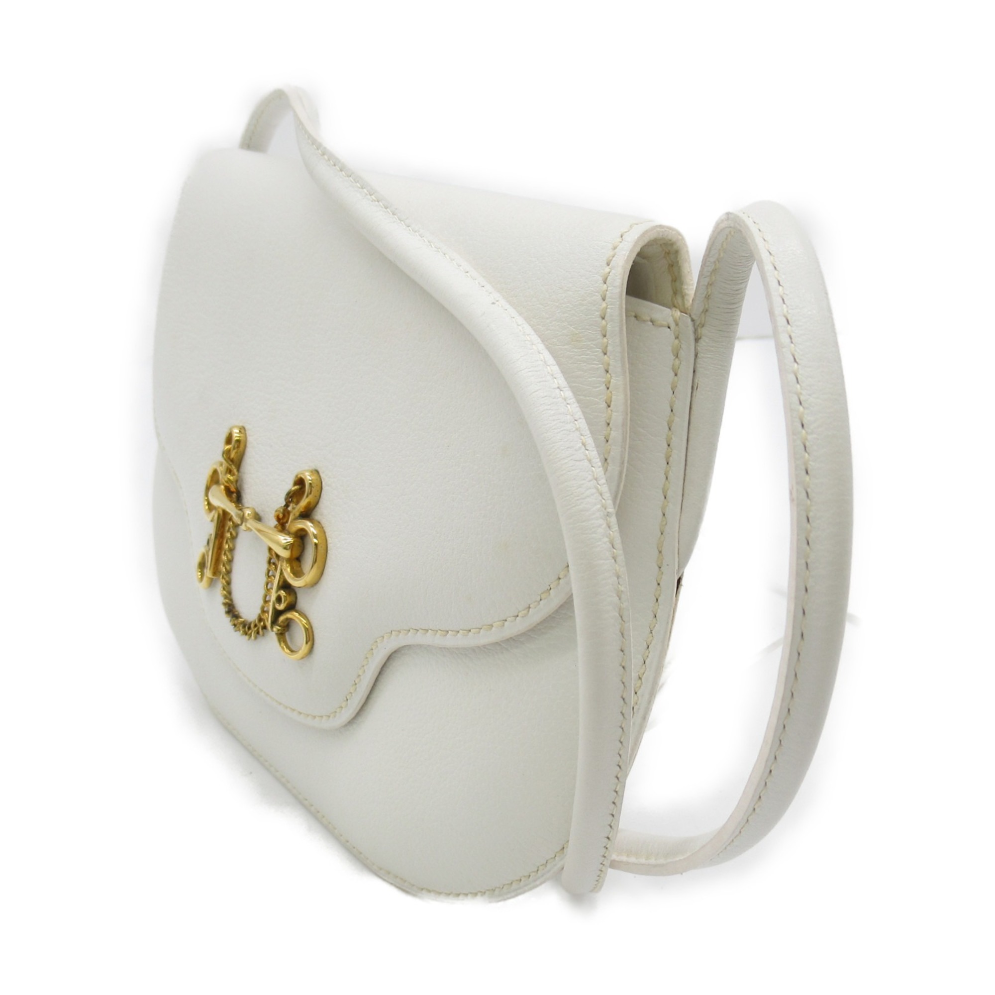 HERMES Sologne White leather