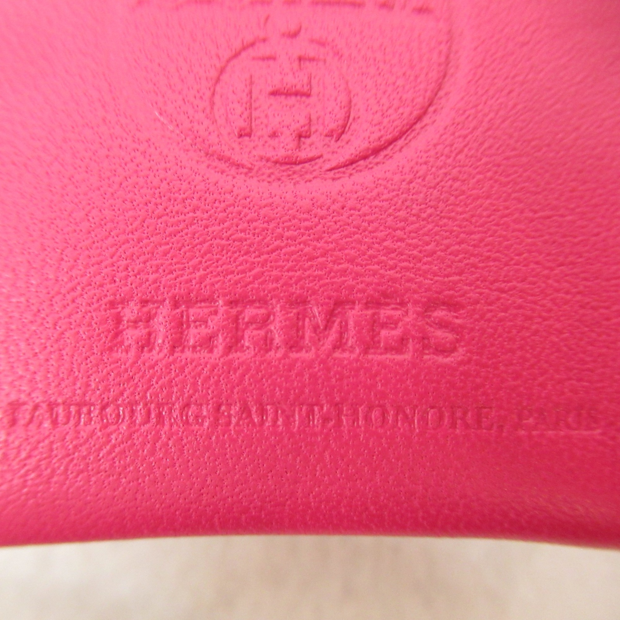 HERMES Sac Orange Rose Mexico Bag Charm Pink Rose mexico Agneau milo leather