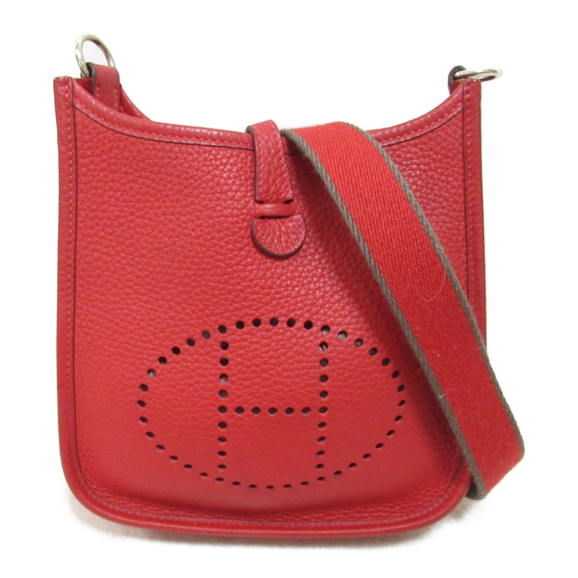 HERMES Evelyn Amazon TPM Rouge Casaque Shoulder Bag Red Rouge casaque Taurillon Clemence leather