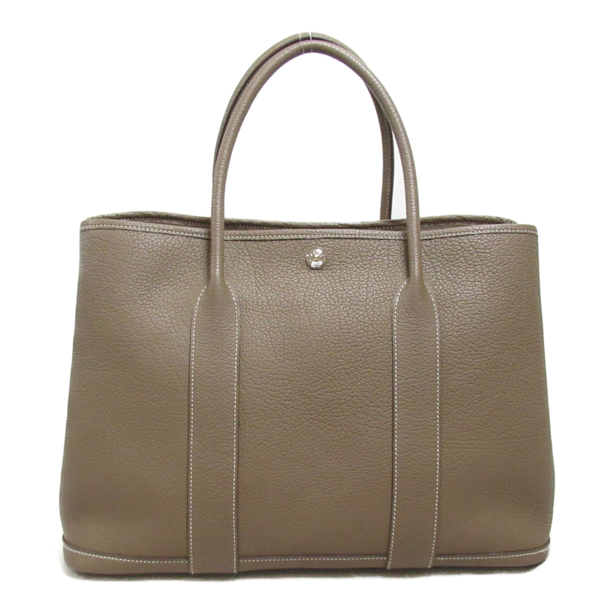 HERMES Garden Party PM Etoupe Gray Tote Bag Beige Etoupe Grey Negonda leather leather