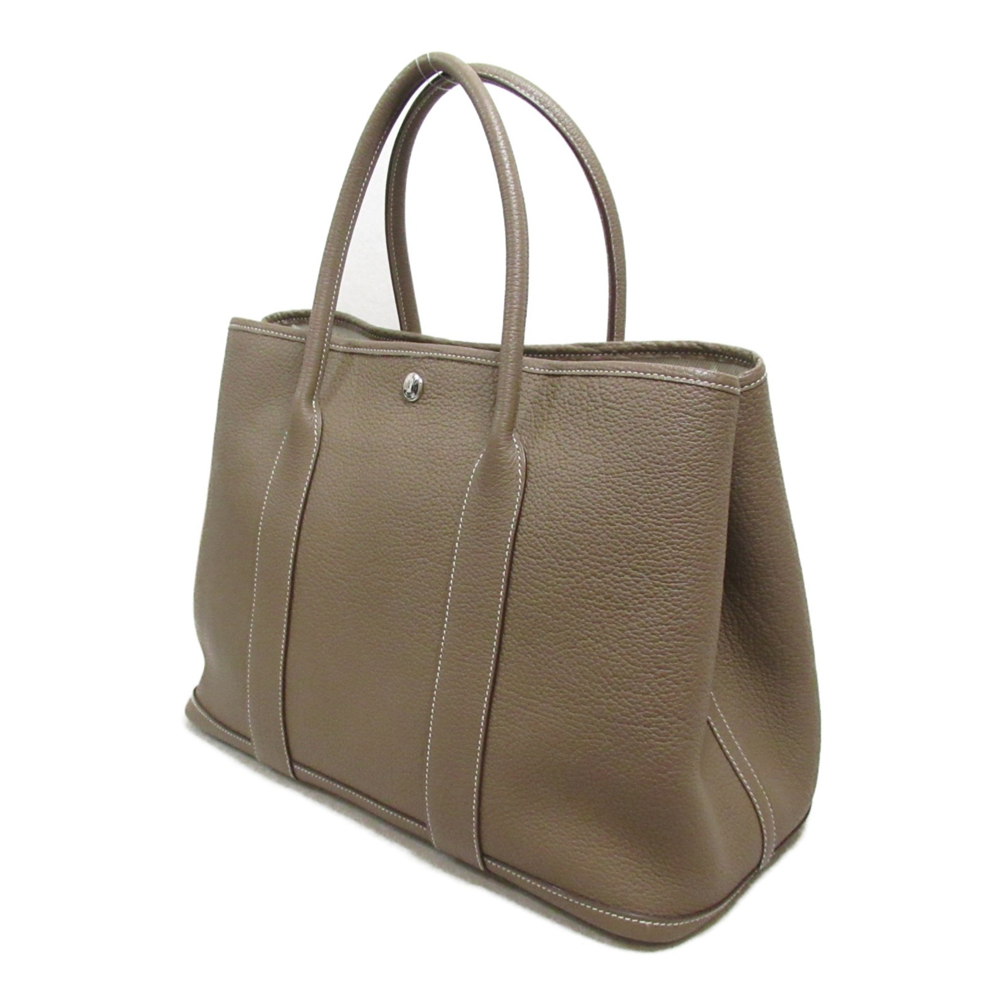 HERMES Garden Party PM Etoupe Gray Tote Bag Beige Etoupe Grey Negonda leather leather