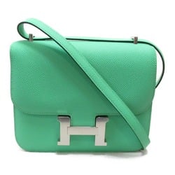 HERMES Constance Mini Comic Shoulder Bag Green leather