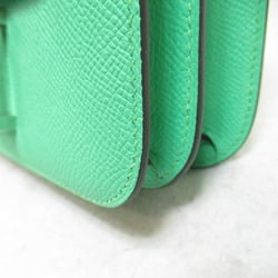 HERMES Constance Mini Comic Shoulder Bag Green leather