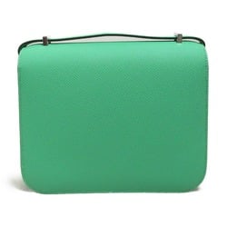 HERMES Constance Mini Comic Shoulder Bag Green leather