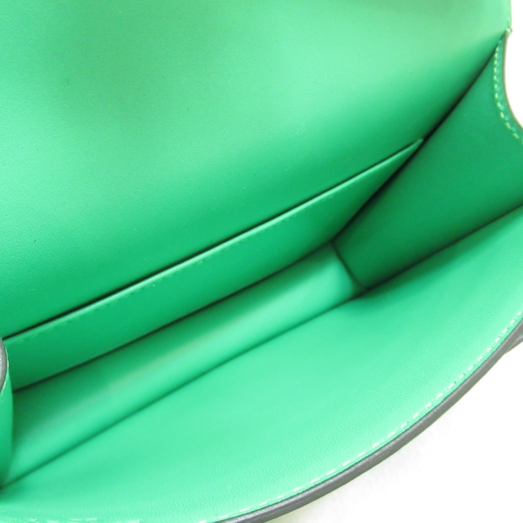 HERMES Constance Mini Comic Shoulder Bag Green leather