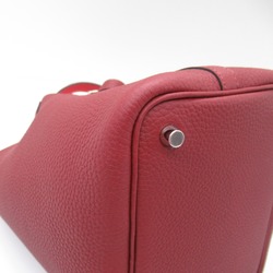 HERMES Picotin Lock PM Eclat Tote Bag Red Taurillon Clemence leather