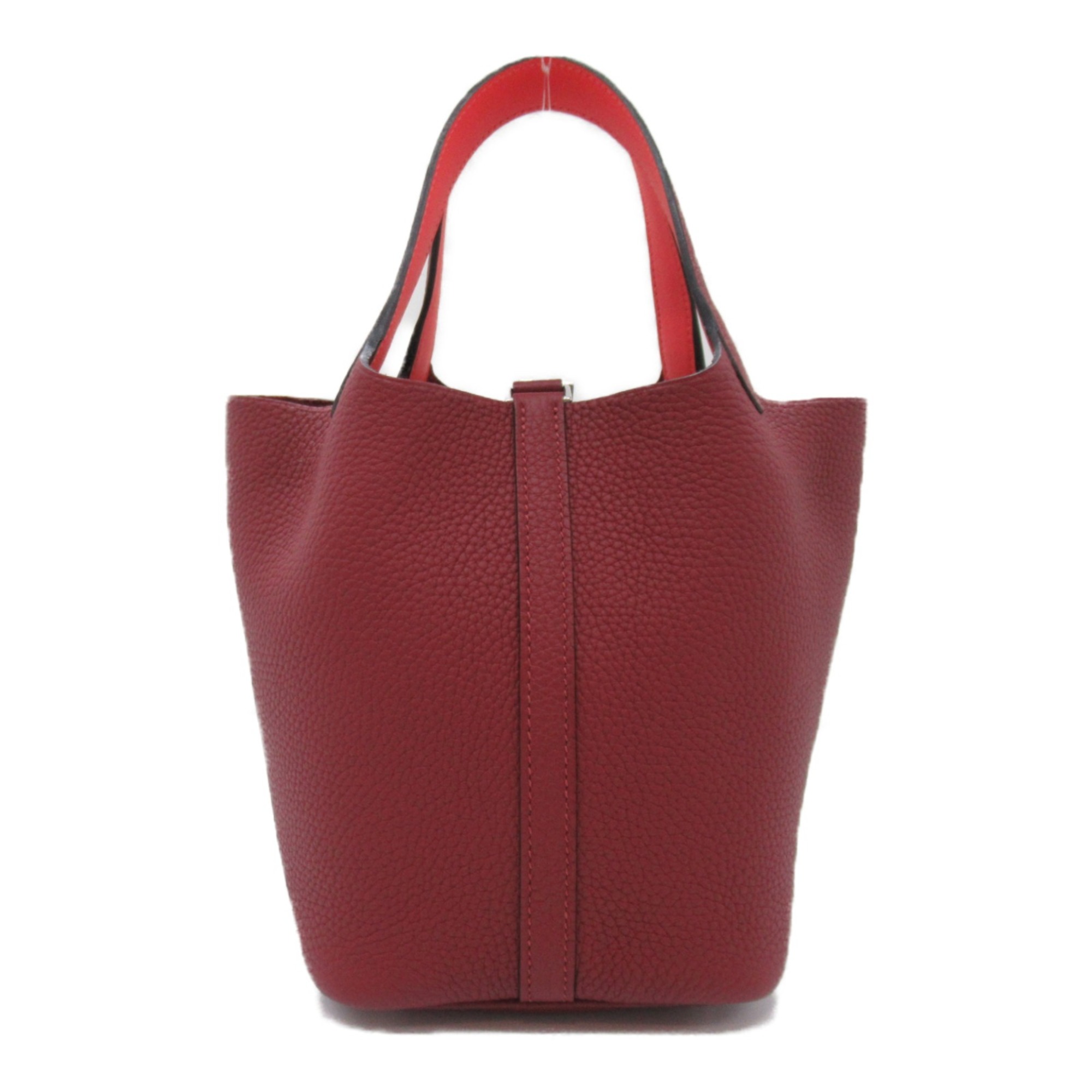 HERMES Picotin Lock PM Eclat Tote Bag Red Taurillon Clemence leather