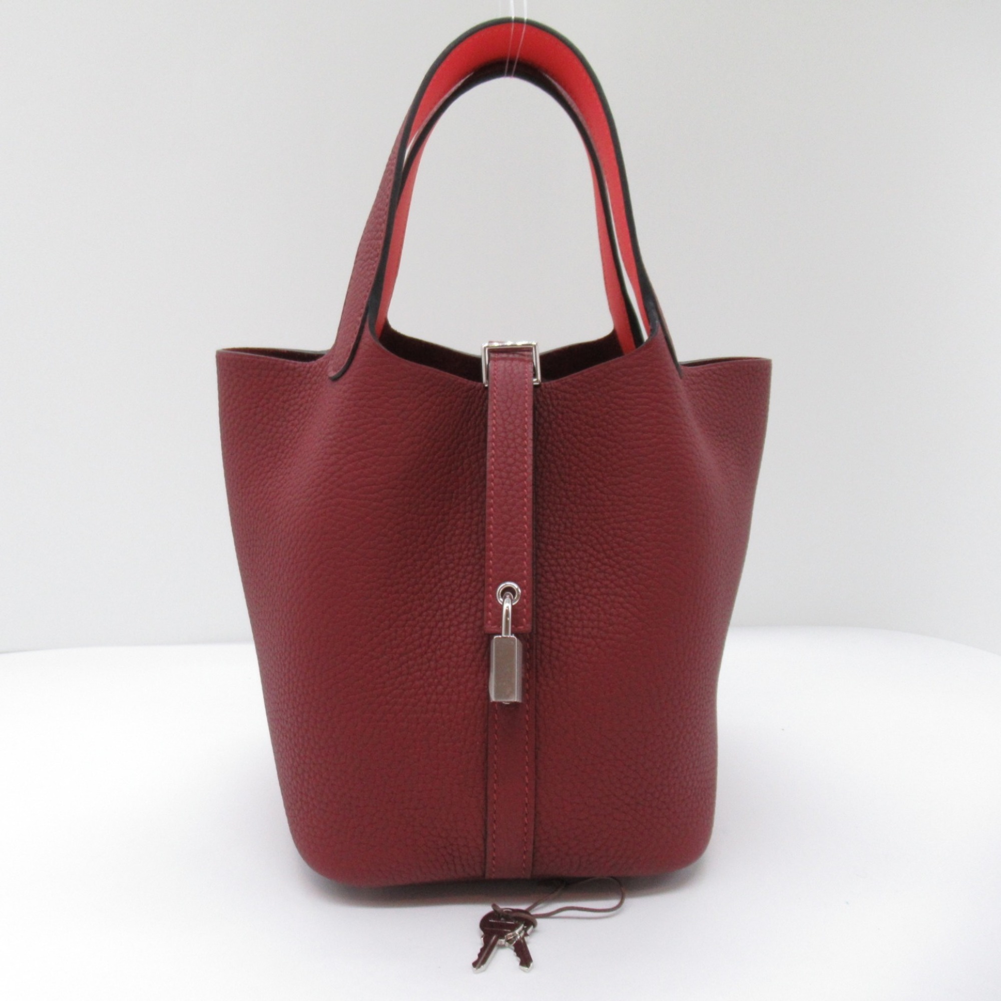 HERMES Picotin Lock PM Eclat Tote Bag Red Taurillon Clemence leather