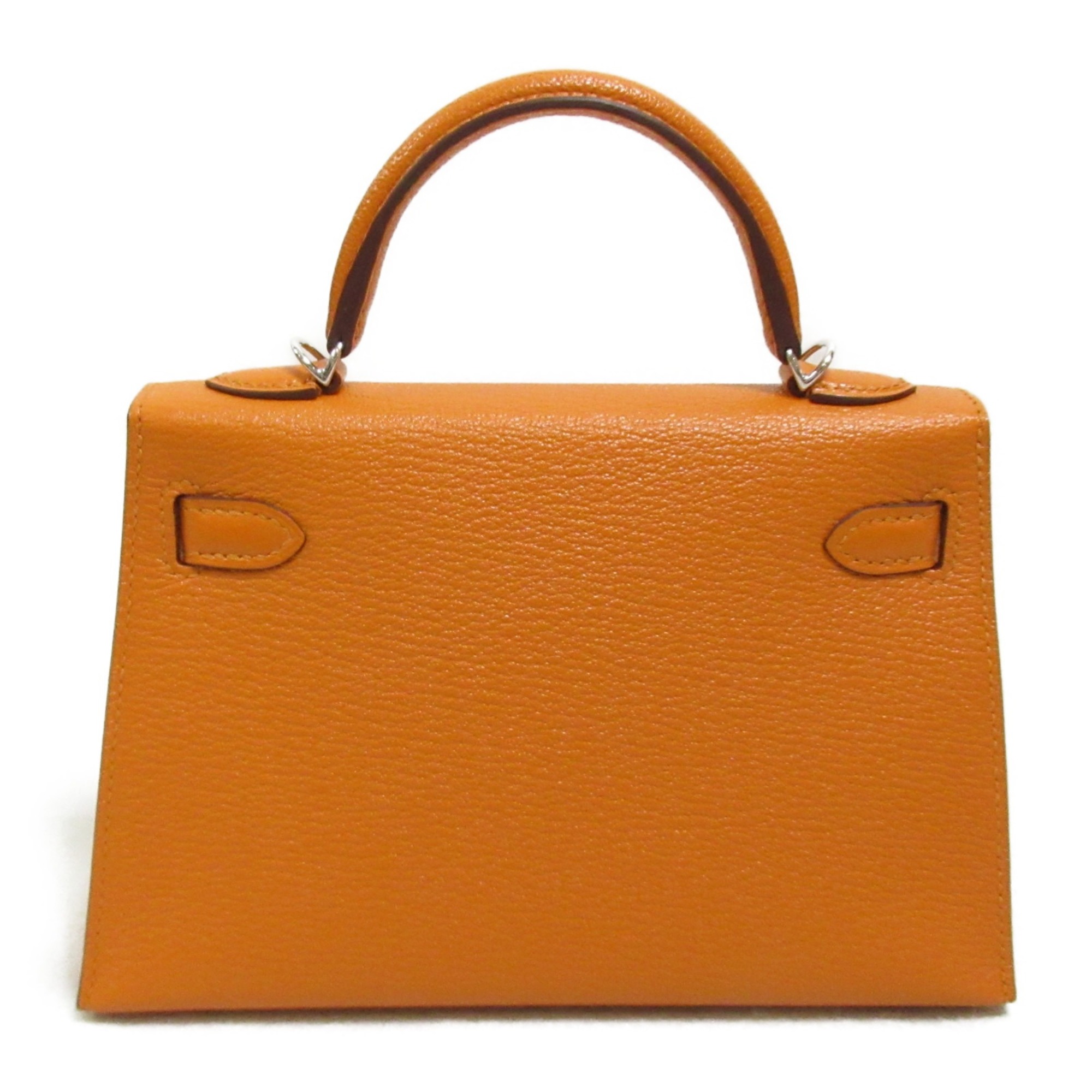 HERMES Mini Kelly 2 Verso Orange/Zanguine Handbag Orange Zanguine Orange Shave leather