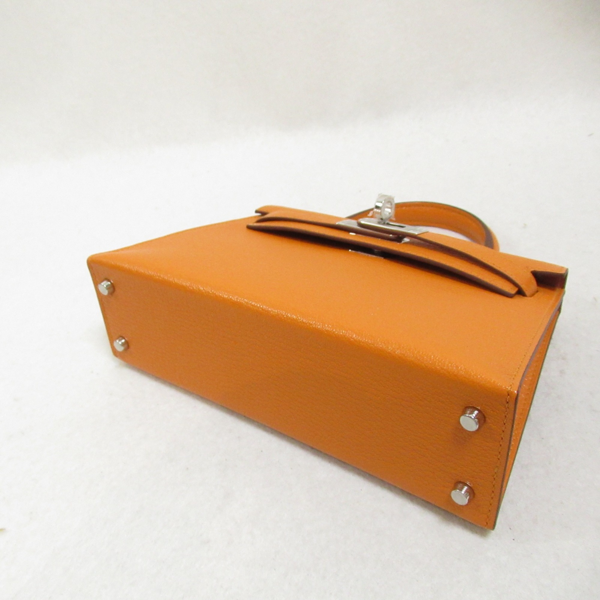 HERMES Mini Kelly 2 Verso Orange/Zanguine Handbag Orange Zanguine Orange Shave leather