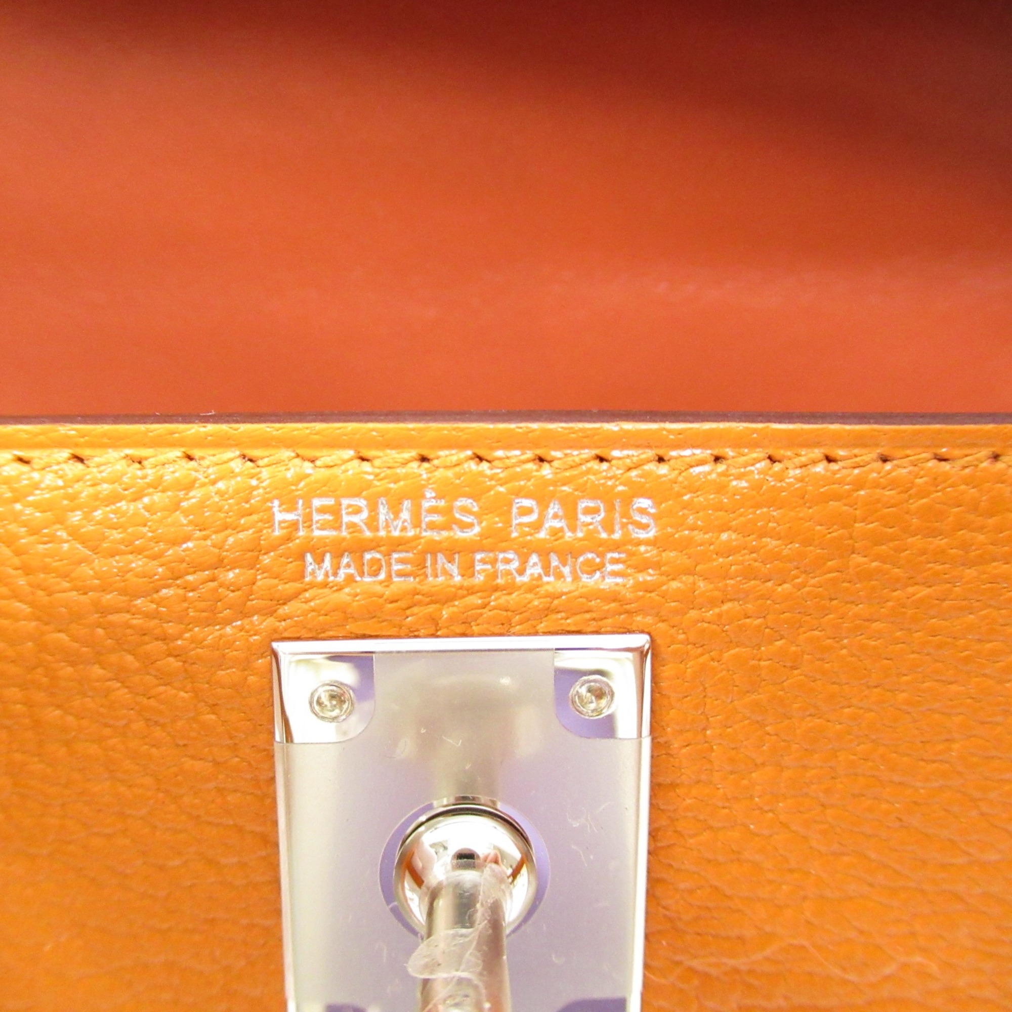 HERMES Mini Kelly 2 Verso Orange/Zanguine Handbag Orange Zanguine Orange Shave leather