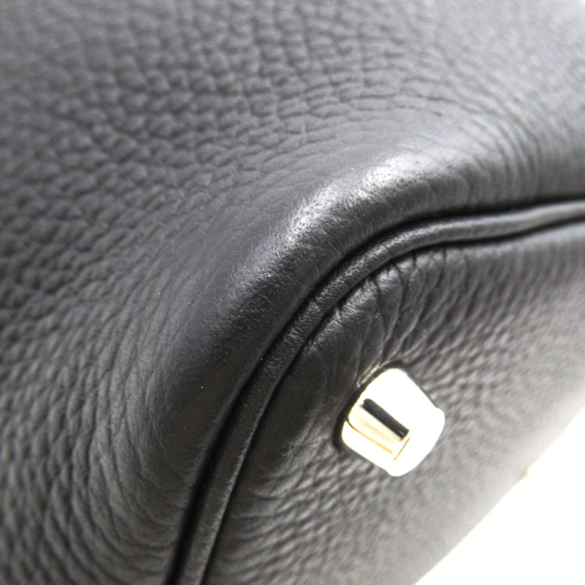 HERMES Picotin Lock PM Black Noir Taurillon Clemence Calfskin (cowhide)