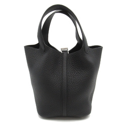 HERMES Picotin Lock PM Black Noir Taurillon Clemence Calfskin (cowhide)