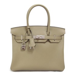 HERMES Birkin 30 handbag Gray Beige Marfa Togo leather leather