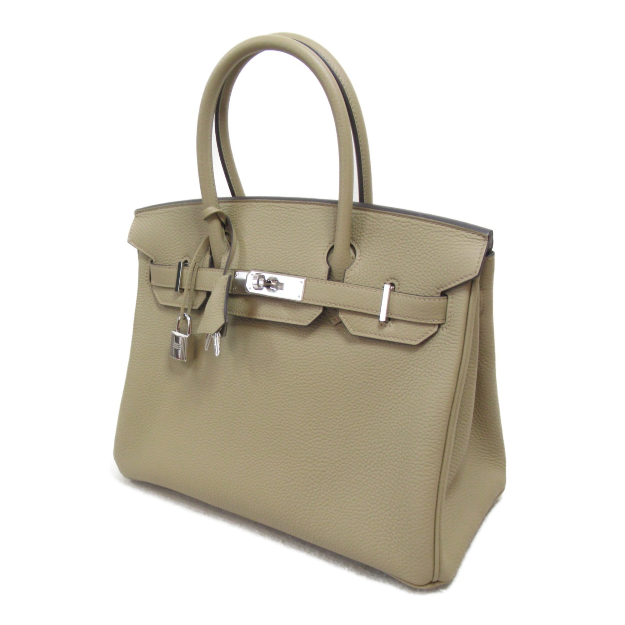 HERMES Birkin 30 handbag Gray Beige Marfa Togo leather leather