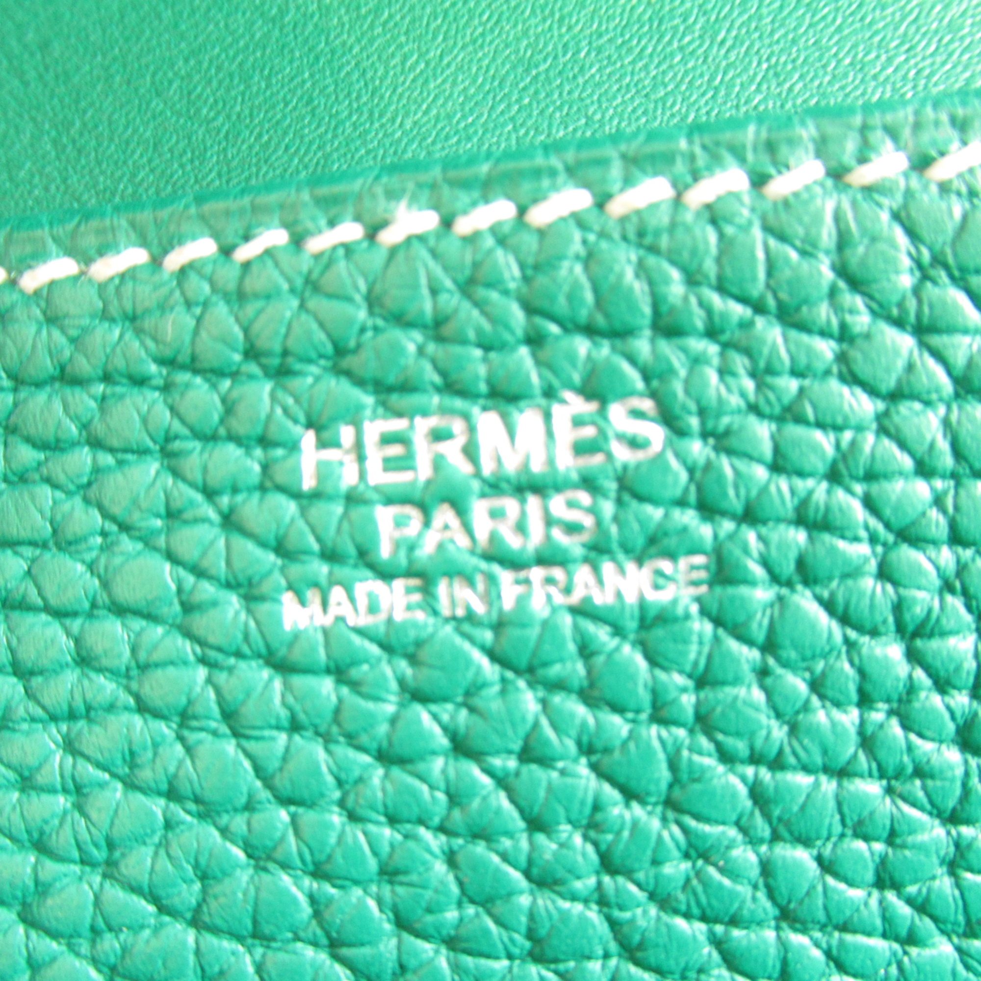 HERMES Alezan31 Shoulder Bag Green Taurillon Clemence leather