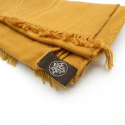 HERMES New Libris Brown mustard cashmere silk