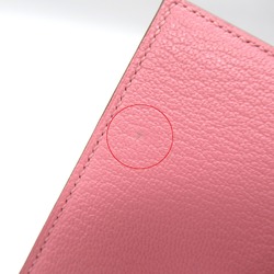 HERMES Bearn Souffle Bifold Long Wallet Pink Shave leather