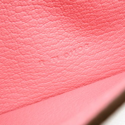 HERMES Bearn Souffle Bifold Long Wallet Pink Shave leather