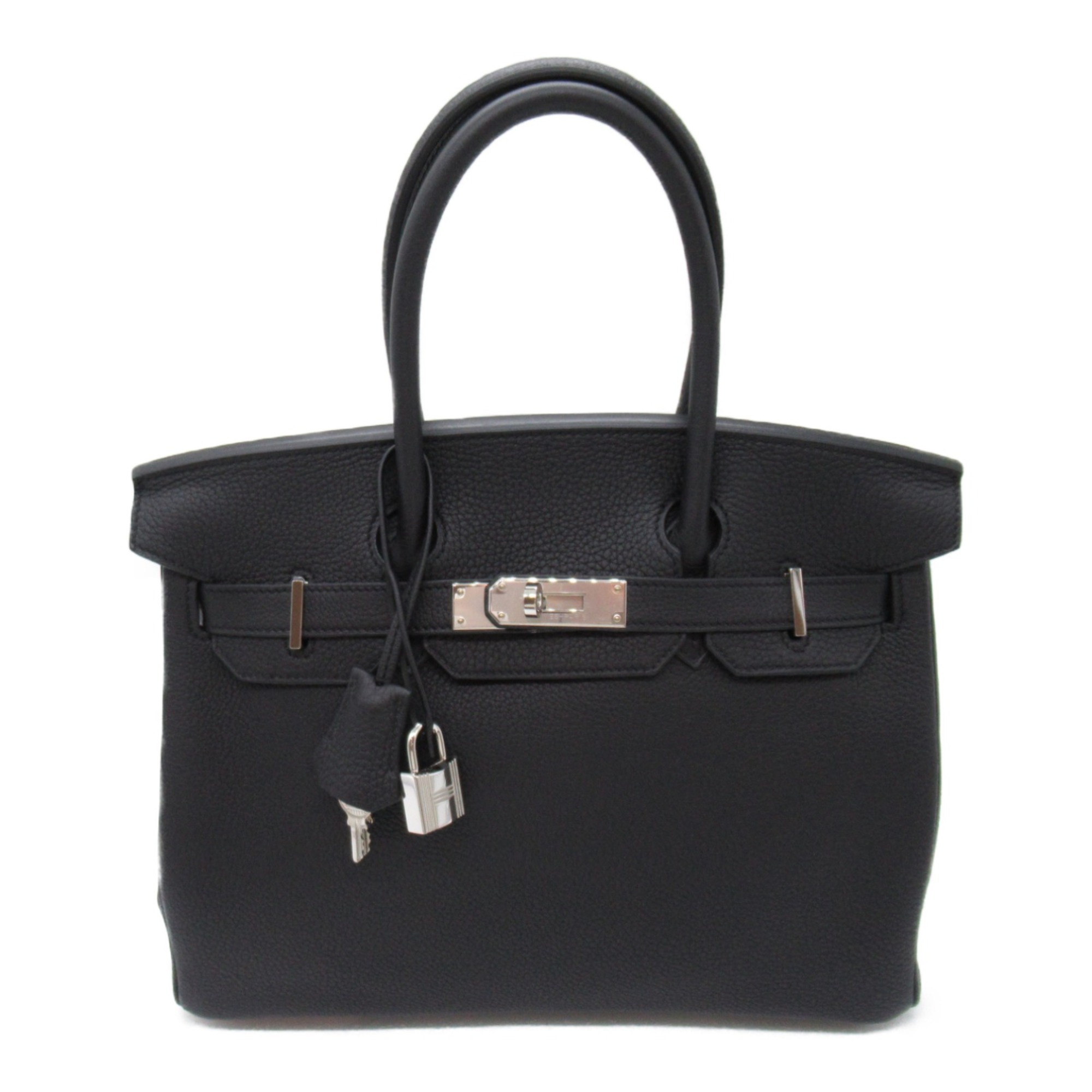 HERMES Birkin 30 Black handbag Black Noir Taurillon Clemence leather