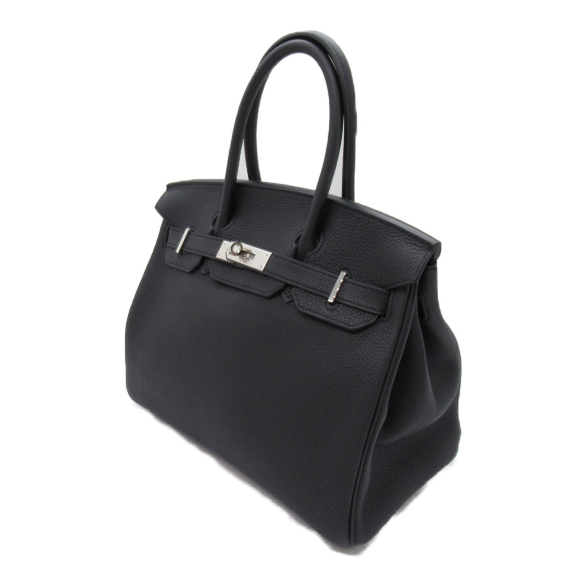 HERMES Birkin 30 Black handbag Black Noir Taurillon Clemence leather