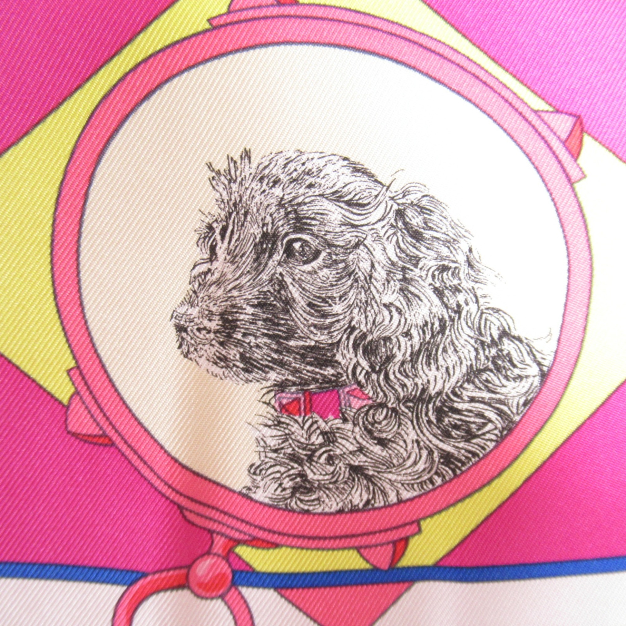 HERMES Carre90 Collar and Dog Scalf Pink silk