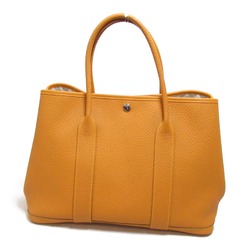 HERMES Garden Party PM Tote Bag Orange Country leather leather