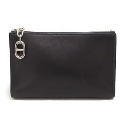 HERMES Zip Ango PM Black Pouch Black Noir Vow Evercolor leather