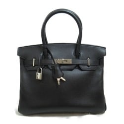 HERMES Birkin 30 Black handbag Black Noir Epsom leather